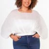Plus Size Pleated Dolman Sleeve Top