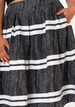 Plus Size Striped Flare Midi Skirt -Asoph Sales Shop 2022651 001 5