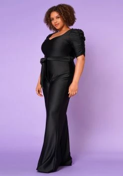 Plus Size Sweetheart Neck Satin Jumpsuit -Asoph Sales Shop 2022654 001 3