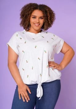 Plus Size Summer Shoulder Tee