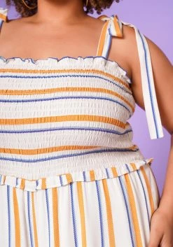 Plus Size Picnic Smocked Jumpsuit -Asoph Sales Shop 2022657 001 5