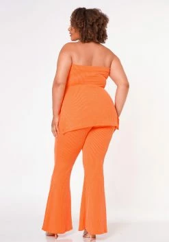 Plus Size Tube Top & Flare Leggings Ribbed Knit Set -Asoph Sales Shop 2022658 002 4