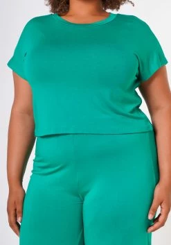 Plus Size Comfortable Short Sleeve Tee & Pants Set -Asoph Sales Shop 2022659 002 4