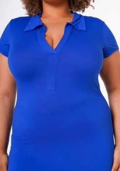 Plus Size Collar Neck Bodycon Maxi Dress -Asoph Sales Shop 2022660 002 4