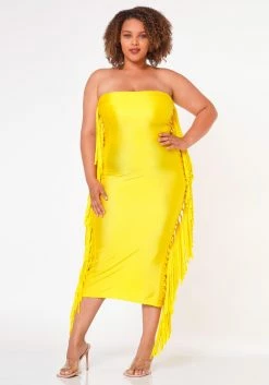 Plus Size Side Fringe Hem Bodycon Tube Dress -Asoph Sales Shop 2022671 002 2