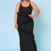 Plus Size Ruffle Detail Cami Bodycon Dress