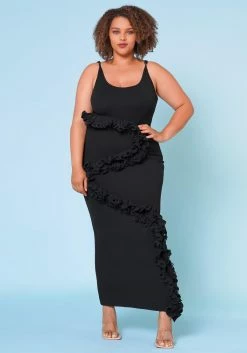 Plus Size Ruffle Detail Cami Bodycon Dress