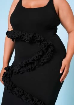 Plus Size Ruffle Detail Cami Bodycon Dress -Asoph Sales Shop 2022672 001 4