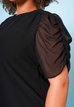 Plus Size Ruched Sleeve Shirt -Asoph Sales Shop 2022680 001 4