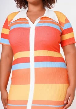 Plus Size Multi Striped Maxi Dress -Asoph Sales Shop 2022696 001 4