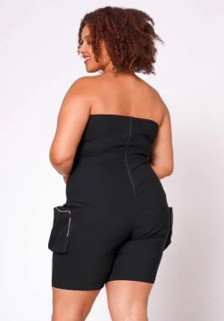 Plus Size Cargo Romper With Cropped Jacket -Asoph Sales Shop 2022697 001 7