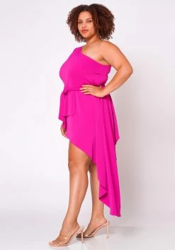 Plus Size Extravagant One Sleeve Drape Blouse -Asoph Sales Shop 2022701 002 3